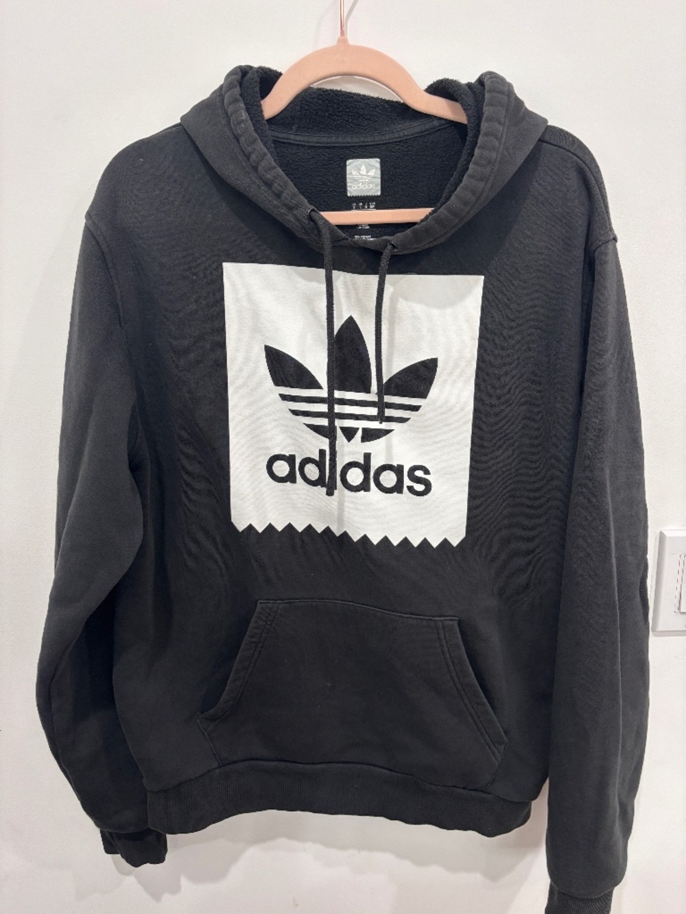 adidas Skateboarding Blackbird Hoodie Small Black Trefoil Box Graphic Skate